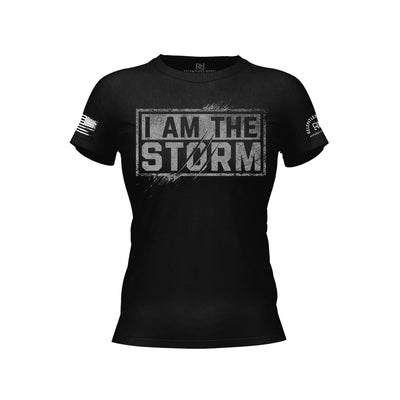 Solid Black Women's I Am The Storm Front Design Tee