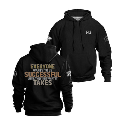 Solid Black Men's Everyone Wants to Be Successful Back Design Hoodie