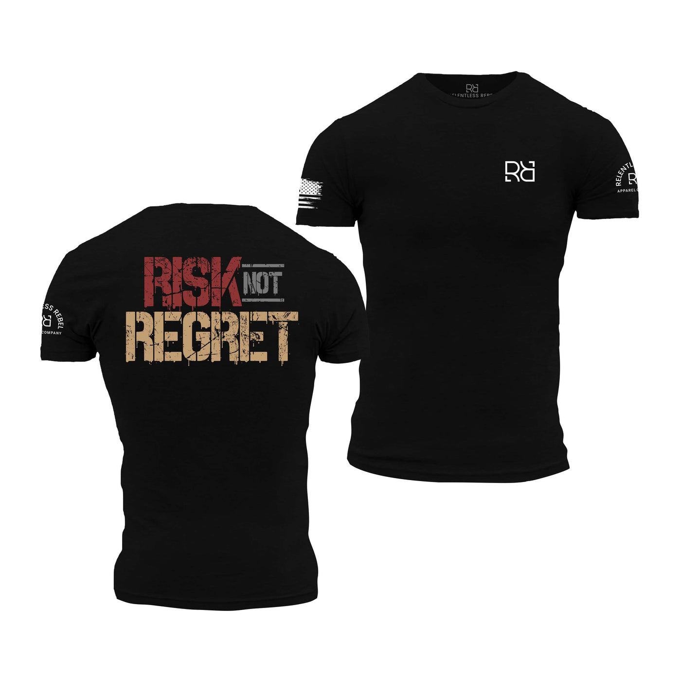 Solid Black Risk Not Regret | Premium Men's Tee