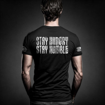 Solid Black Stay Hungry Stay Humble | Premium Men's Tee