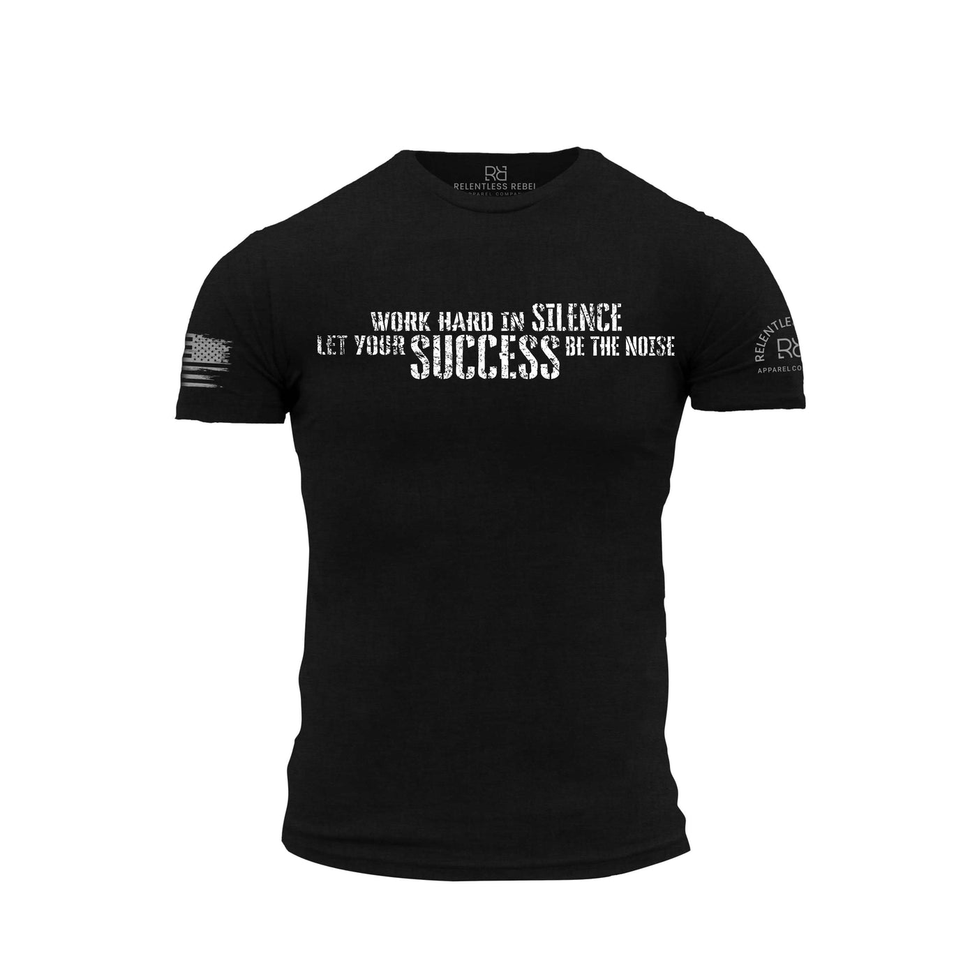 Solid Black Work Hard in Silence... | Front | Premium Men's Tee