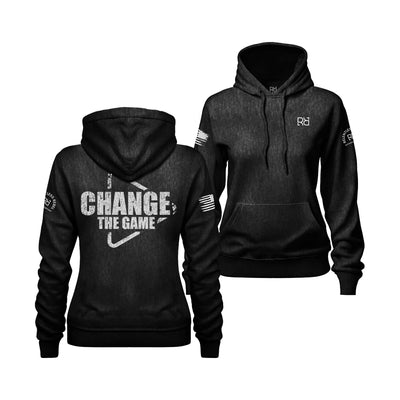 Solid Black Women's Change the Game Back Design Hoodie