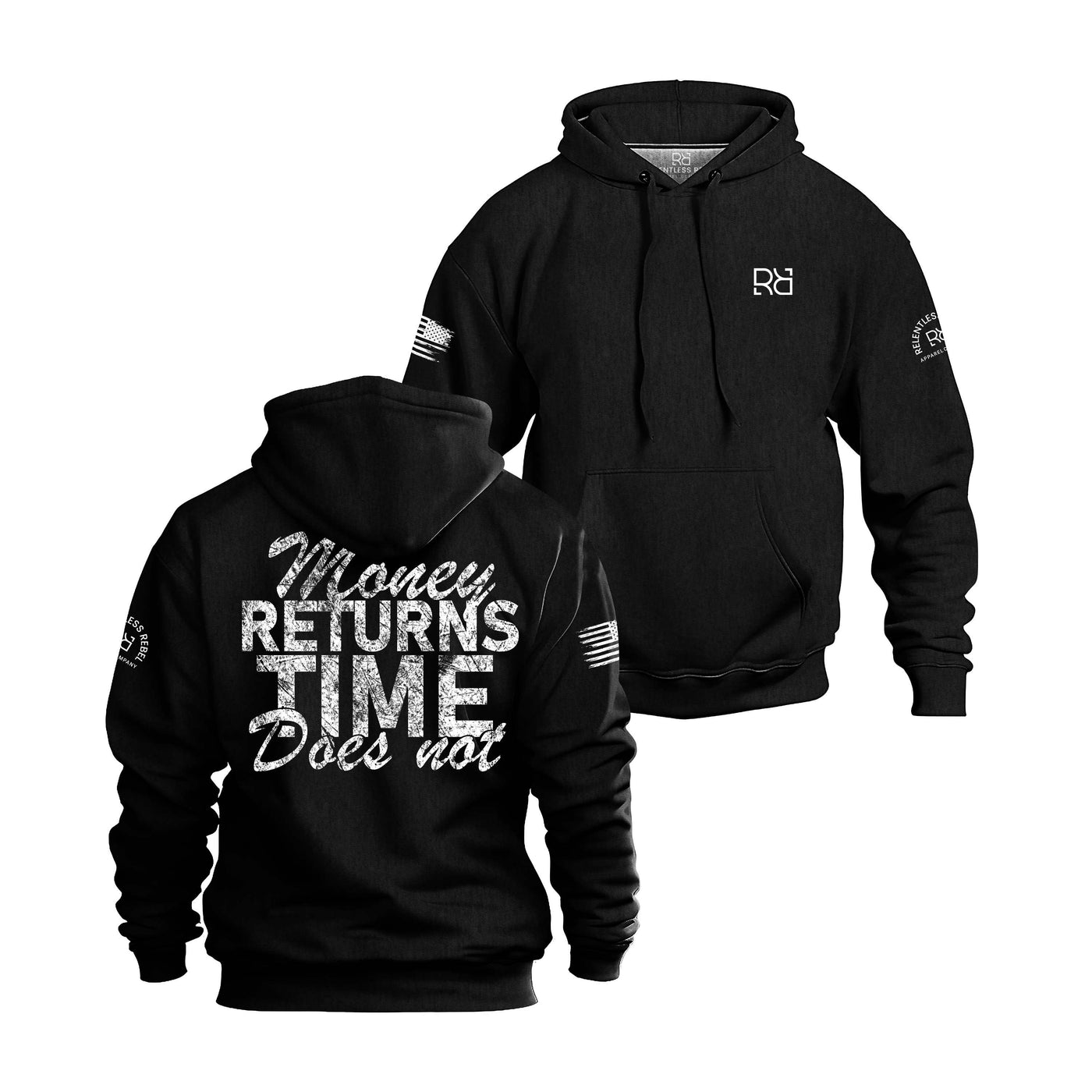 Money Returns - Time Does Not | Heavy Weight Men's Hoodie