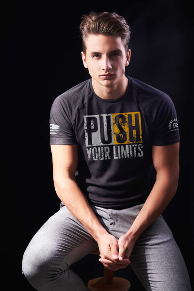 Solid Black Push Your Limits | Premium Men's Tee