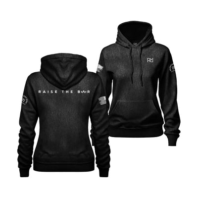 Solid Black Women's Raise the Bar Back Design Hoodie