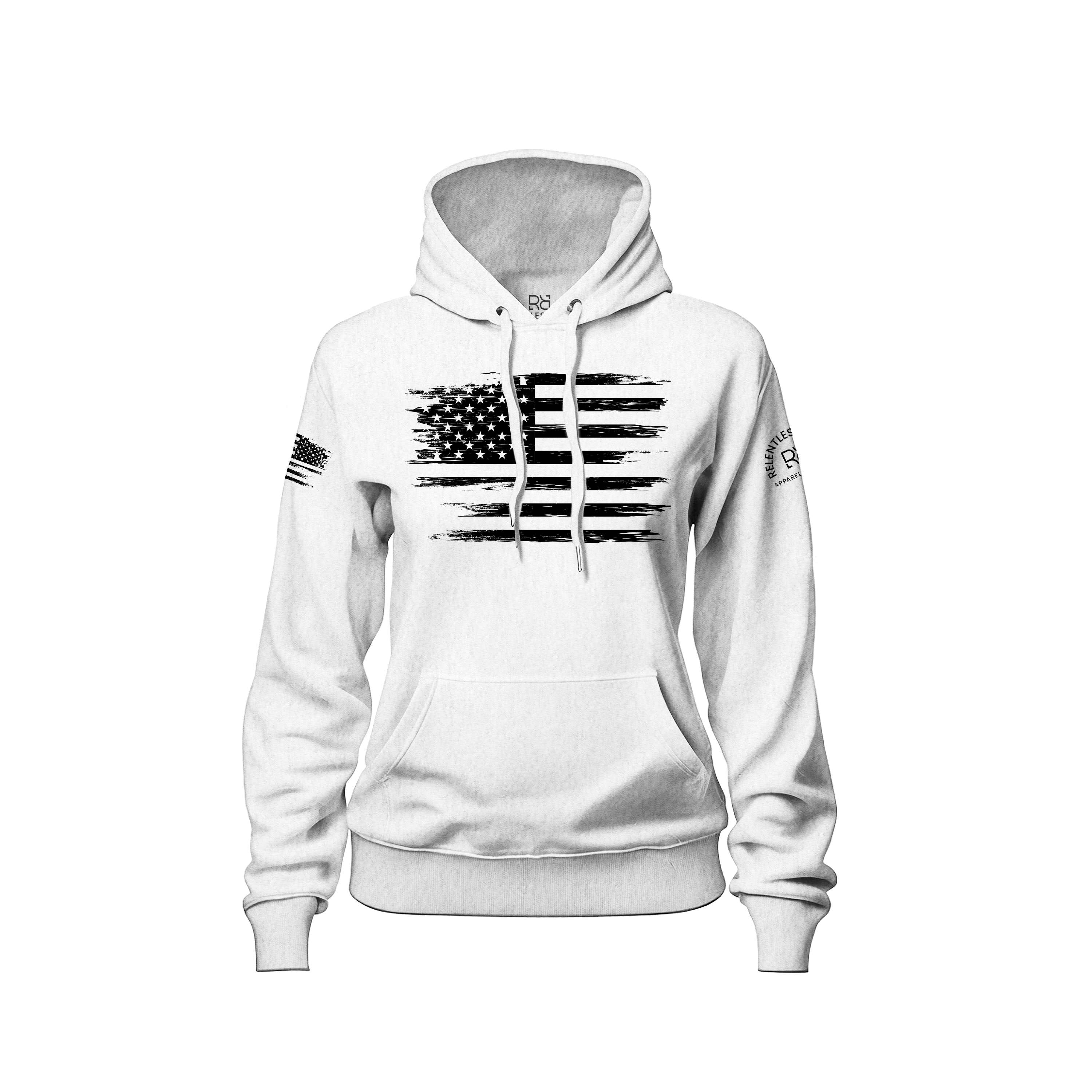 Rebel Patriot Flag | Front | White | B | Horizontal | Women's Hoodie