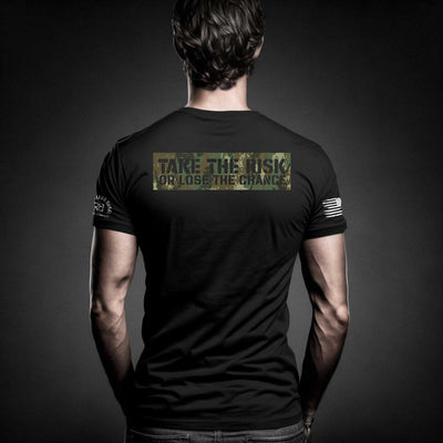 Solid Black Take The Risk | Premium Men's Tee