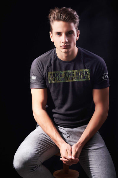 Take The Risk or Lose the Chance | Camo | Front | Premium Men's Tee