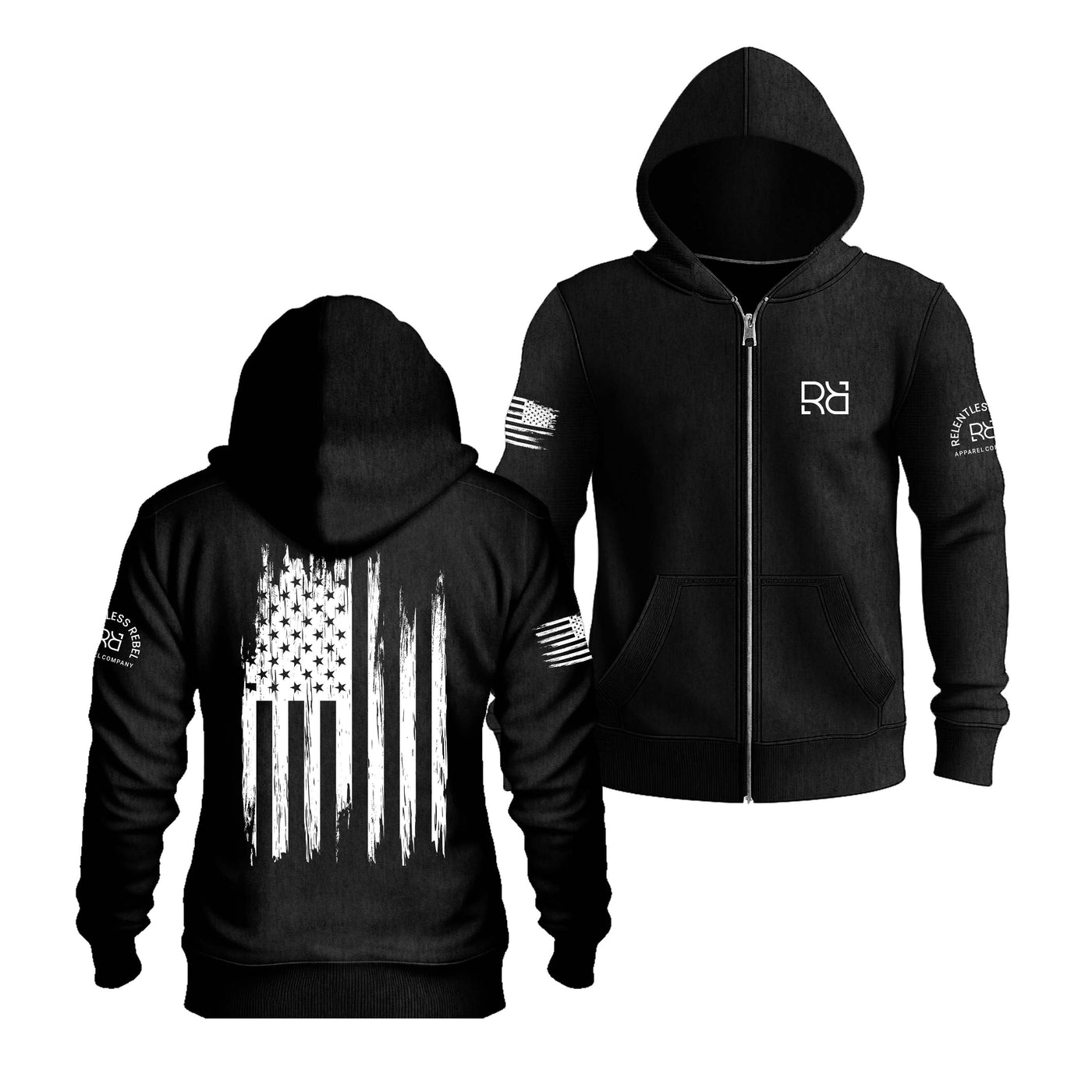 Rebel Patriot Flag | Men's Lightweight Zip Hoodie